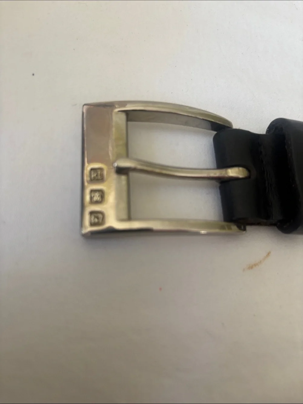 Polo by Ralph Lauren Black Leather Belt with Silver Buckle